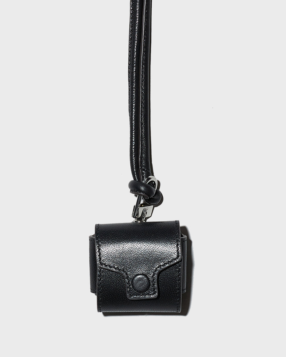 AirPods case in lamb leather - black - Yves Salomon