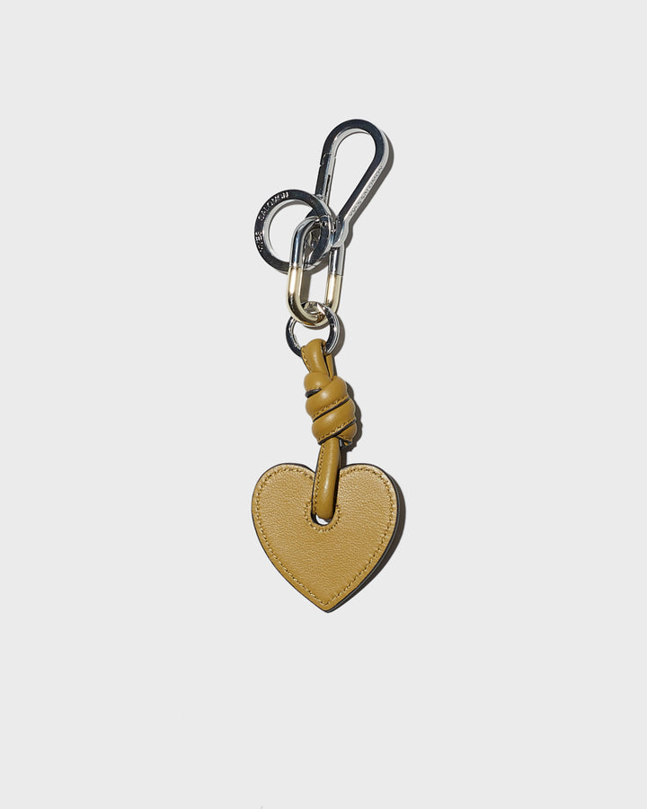 Lamb leather keychain - beige - Yves Salomon