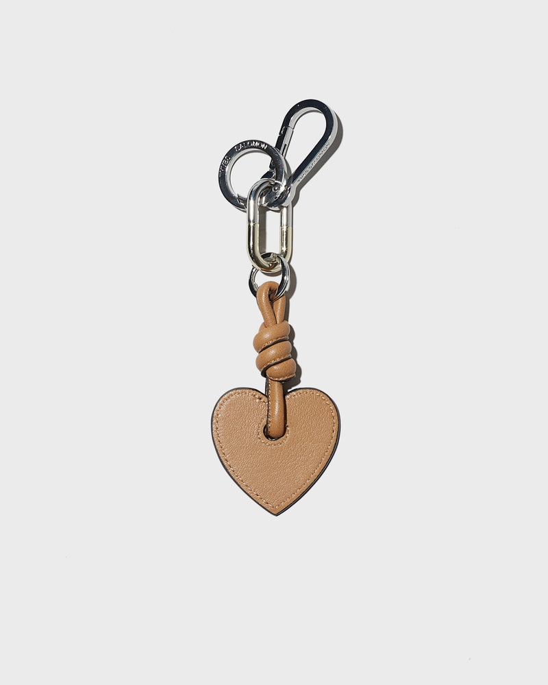 Lamb leather keychain - beige - Yves Salomon