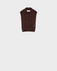 Hooded dickey in cashmere wool knit