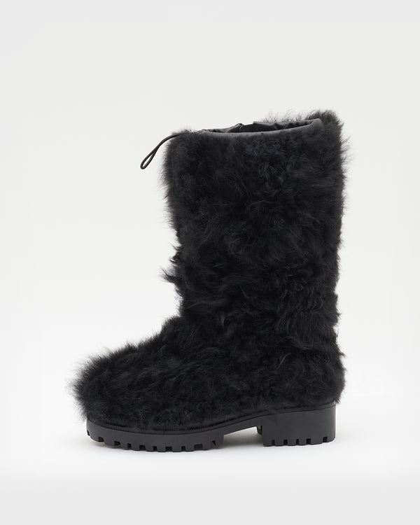 high boots in lambskin - black - Yves Salomon