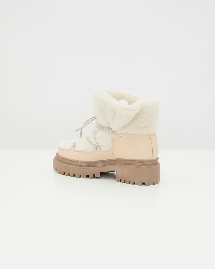 Lace-up mid-length shearling boots - Yves Salomon