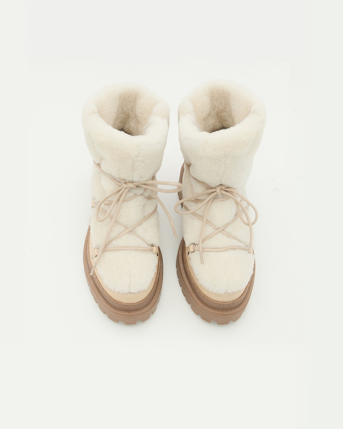Lace-up mid-length shearling boots - Yves Salomon