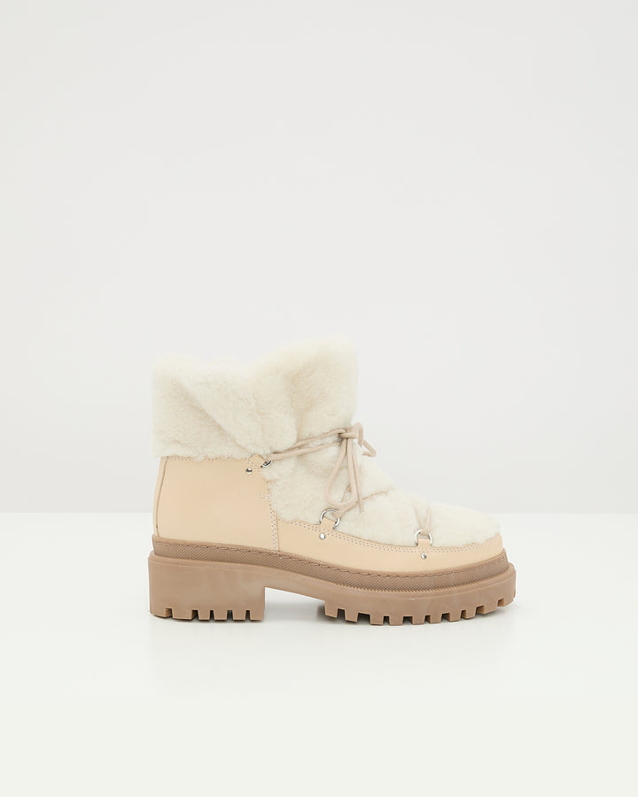 Lace-up mid-length shearling boots - Yves Salomon