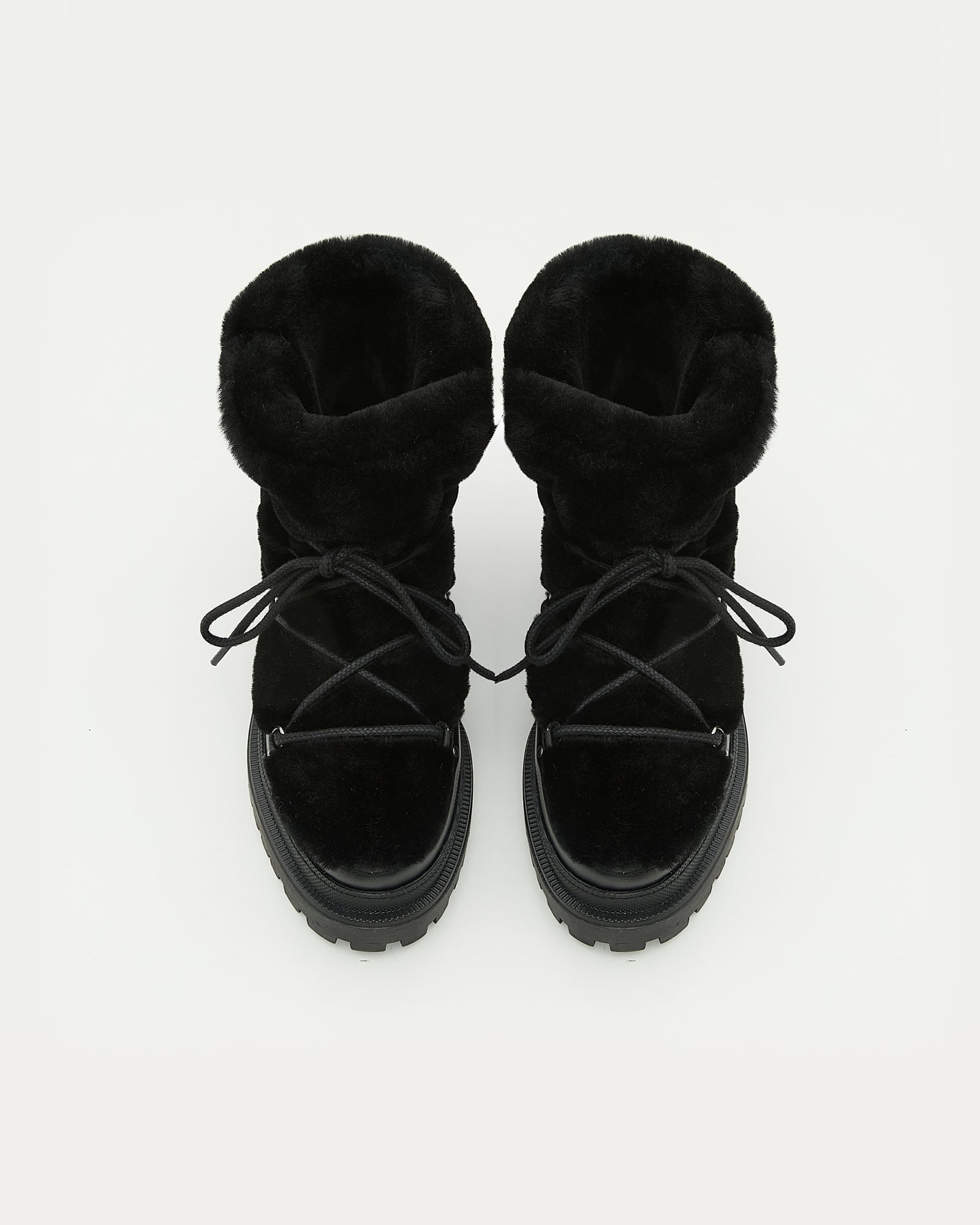 Lace-up mid-length shearling boots - Yves Salomon
