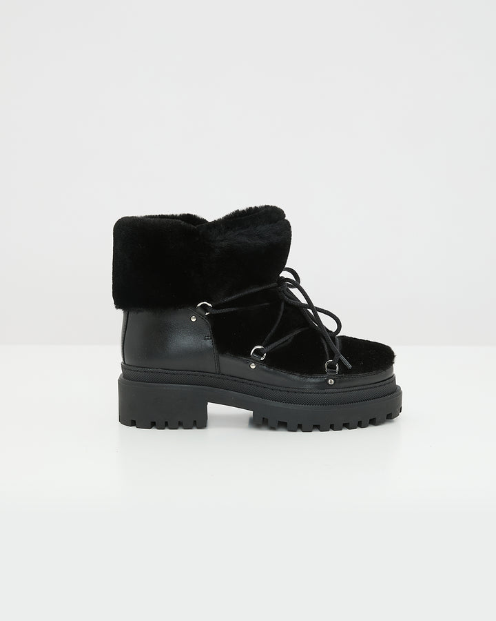 Lace-up mid-length shearling boots - Yves Salomon