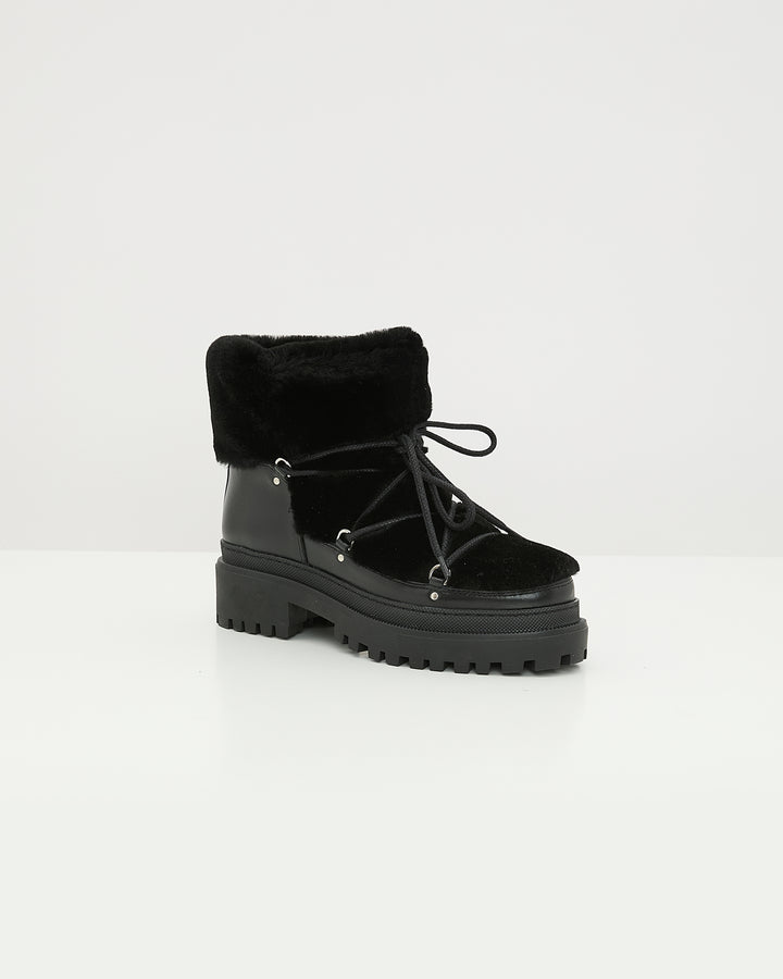 Lace-up mid-length shearling boots - Yves Salomon