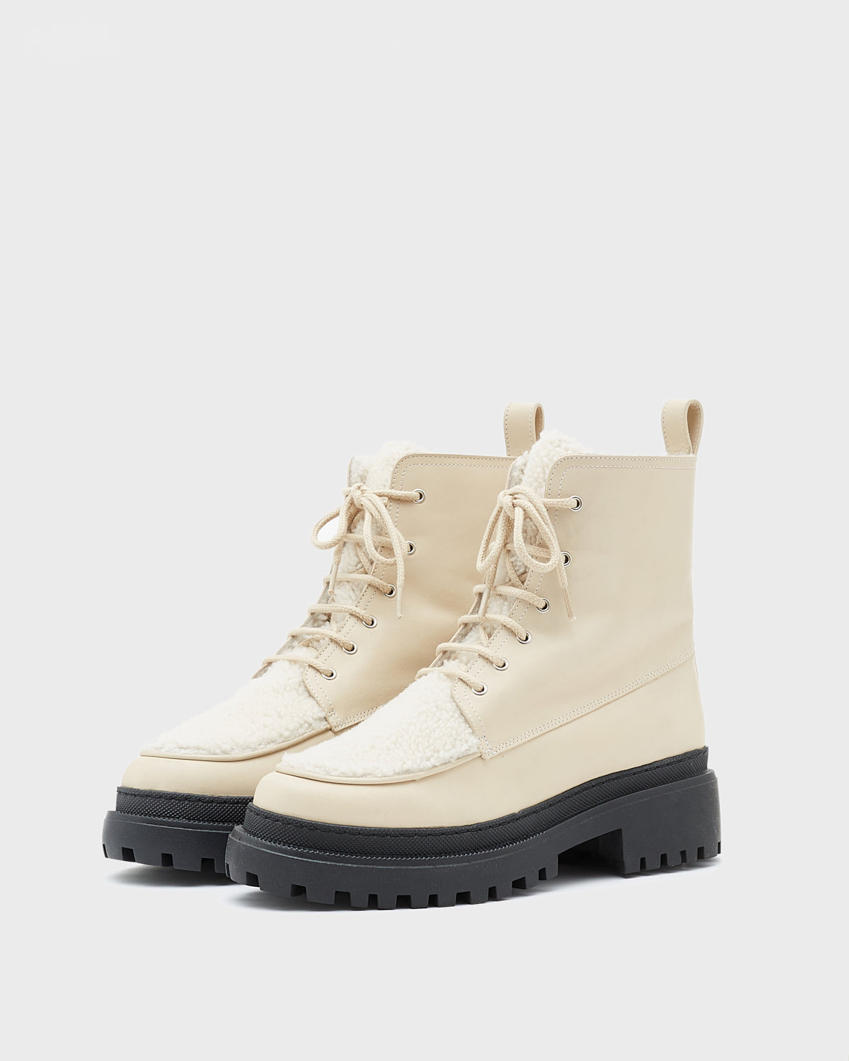 leather ankle boots - white - Yves Salomon