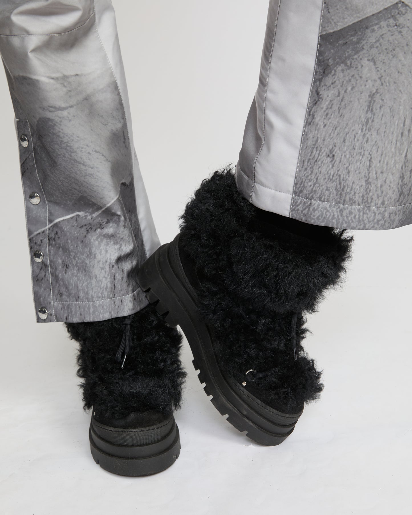 Ankle boots in leather and Lacon shearling - Yves Salomon