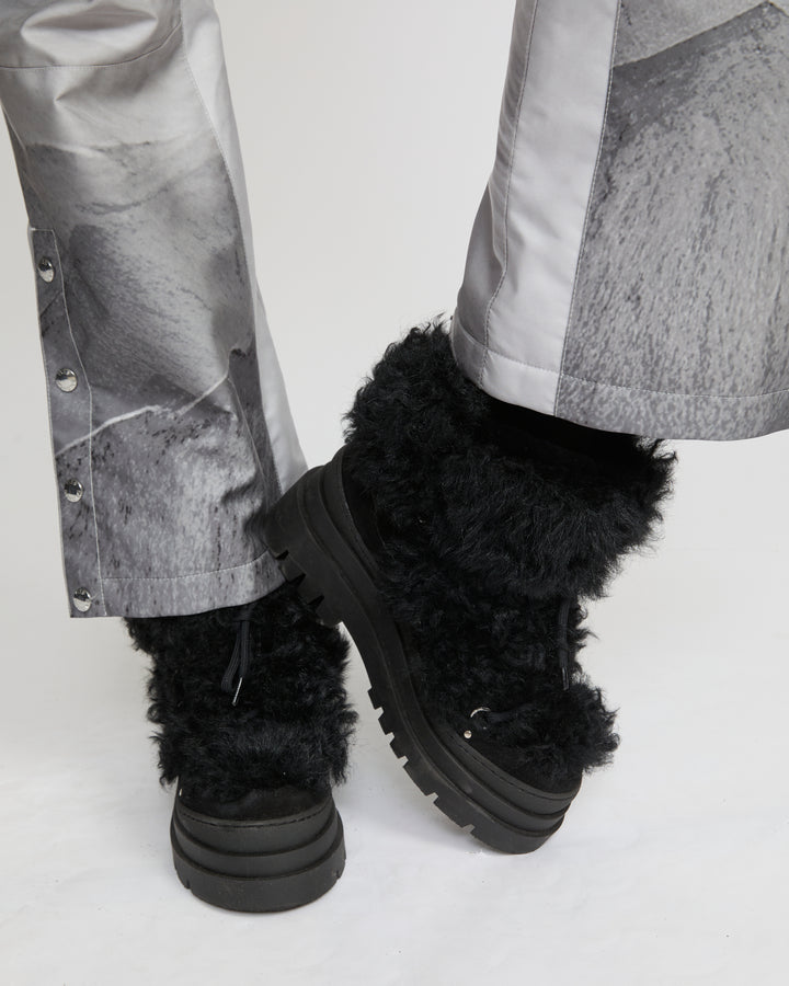 Ankle boots in leather and Lacon shearling - Yves Salomon