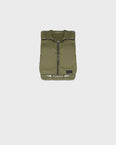 Reversible down-filled bib in matte and shiny water-repellent technical fabric