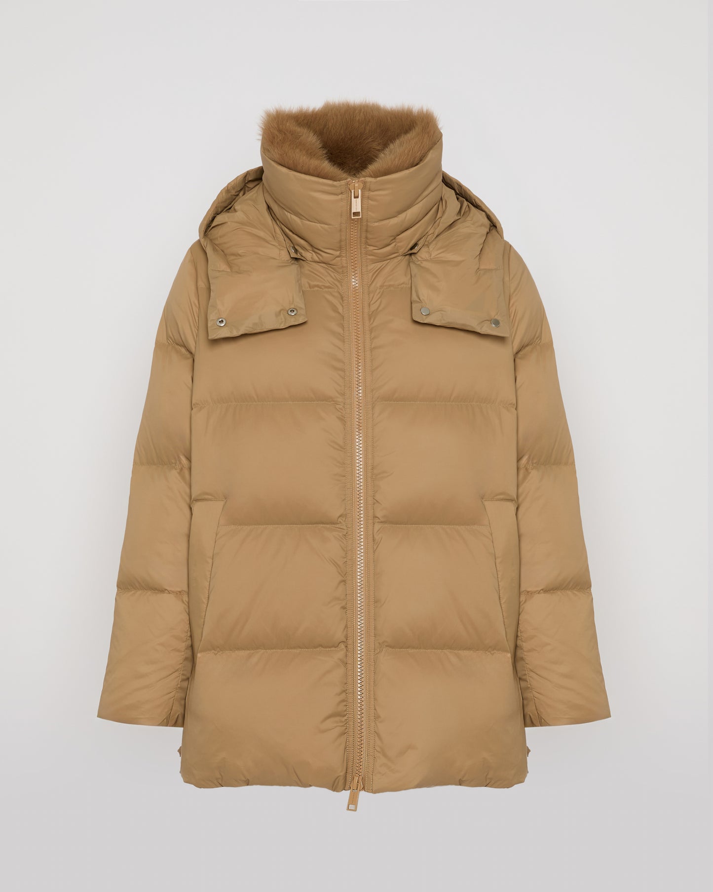 Iconic "A" line down jacket with fox fur collar - Yves Salomon
