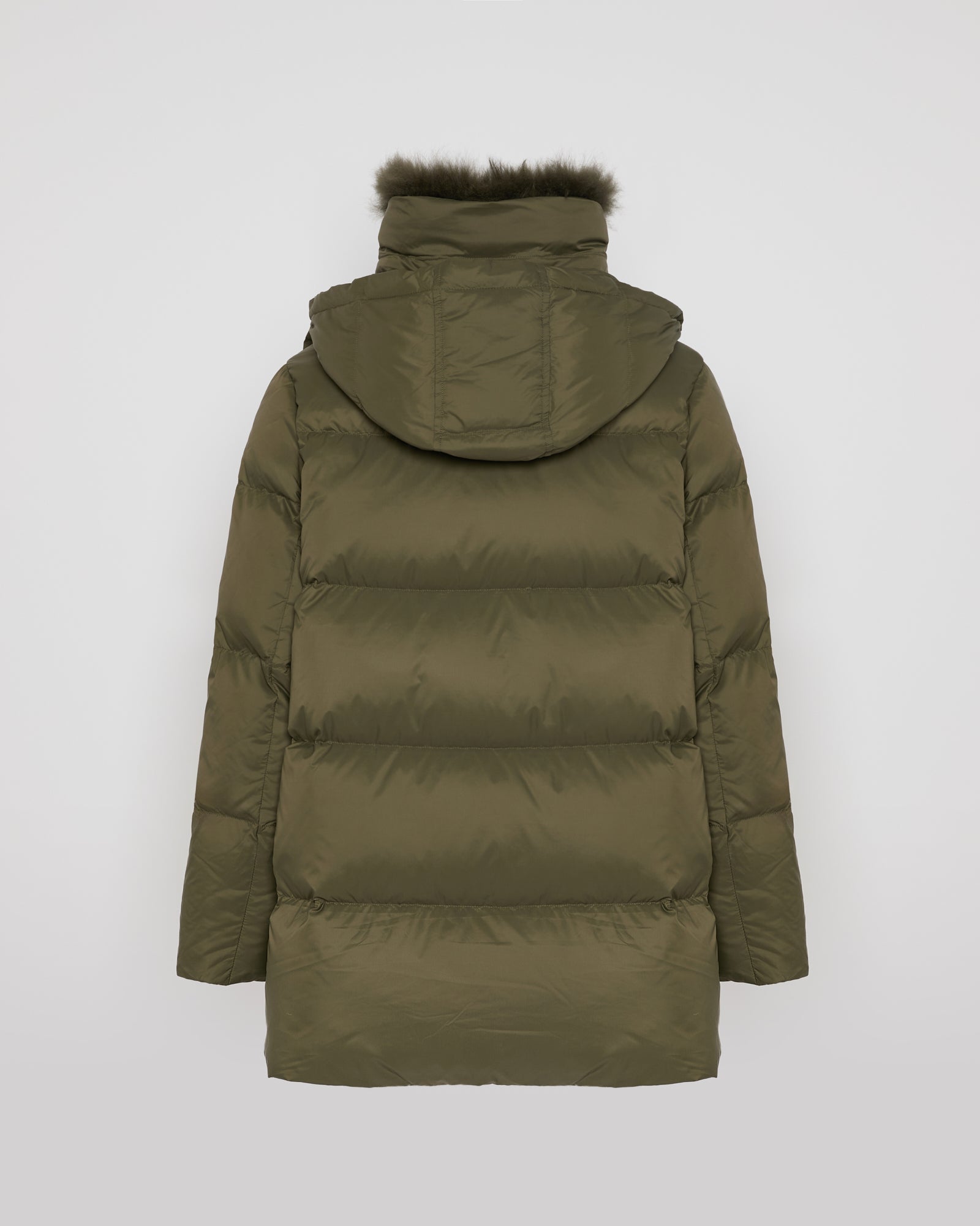 Iconic "A" line down jacket with lambswool collar - Yves Salomon