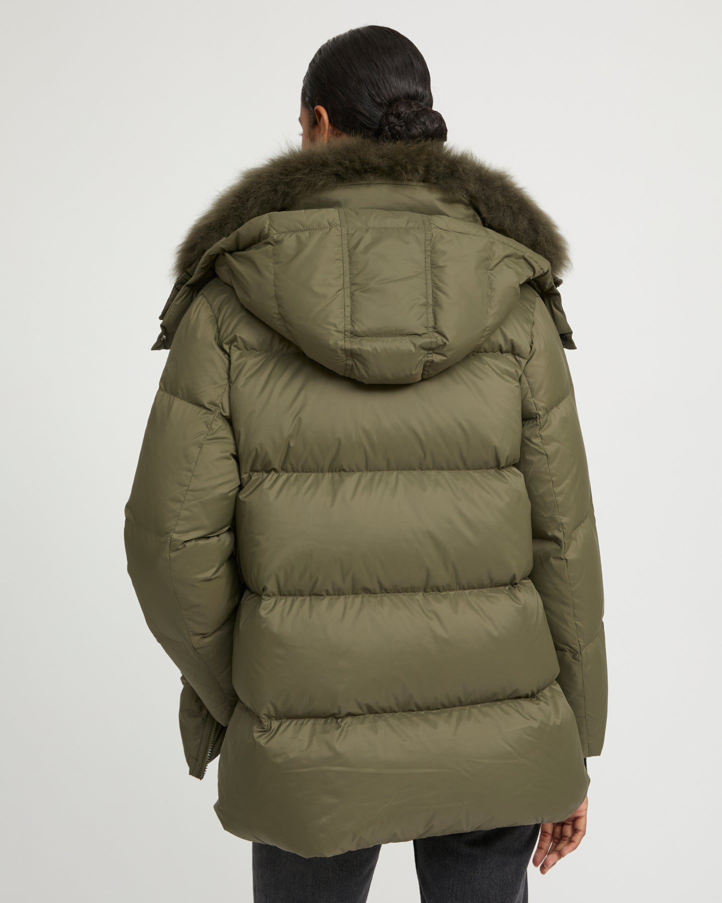 Iconic "A" line down jacket with lambswool collar - Yves Salomon