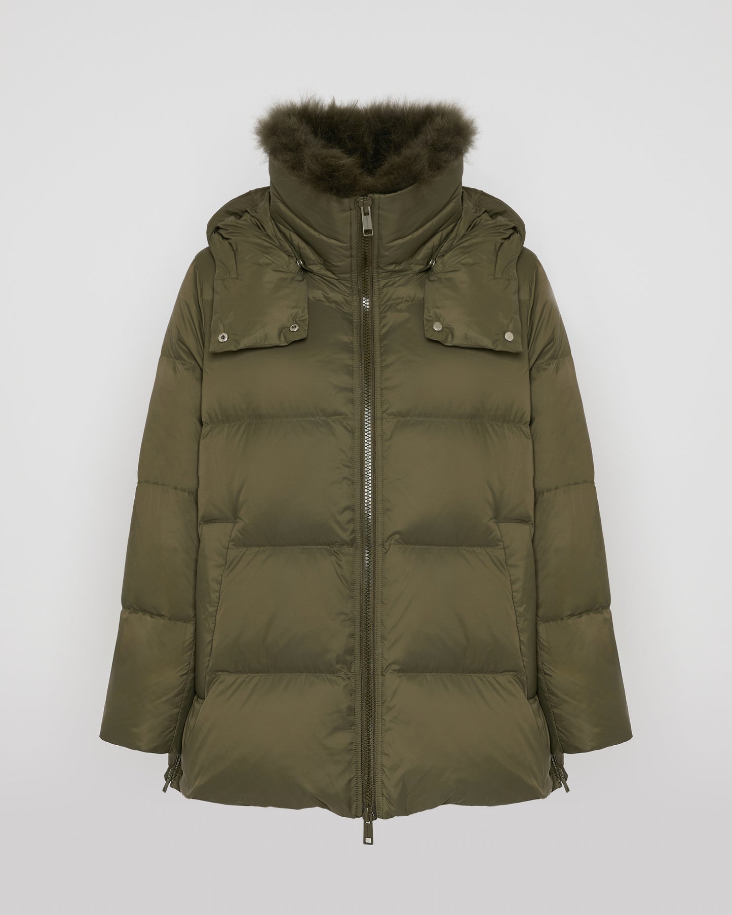 Iconic "A" line down jacket with lambswool collar - Yves Salomon