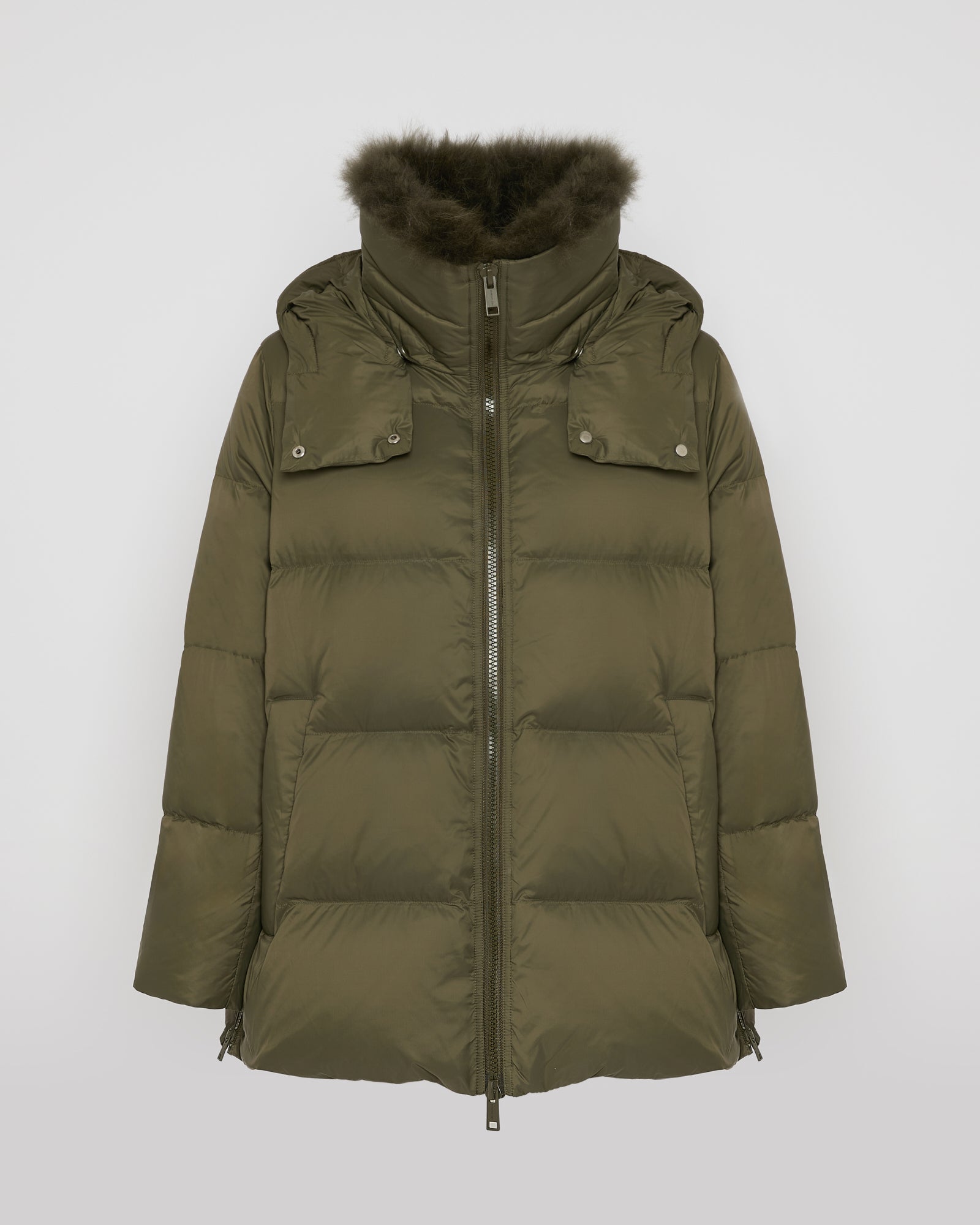 Iconic "A" line down jacket with lambswool collar - Yves Salomon