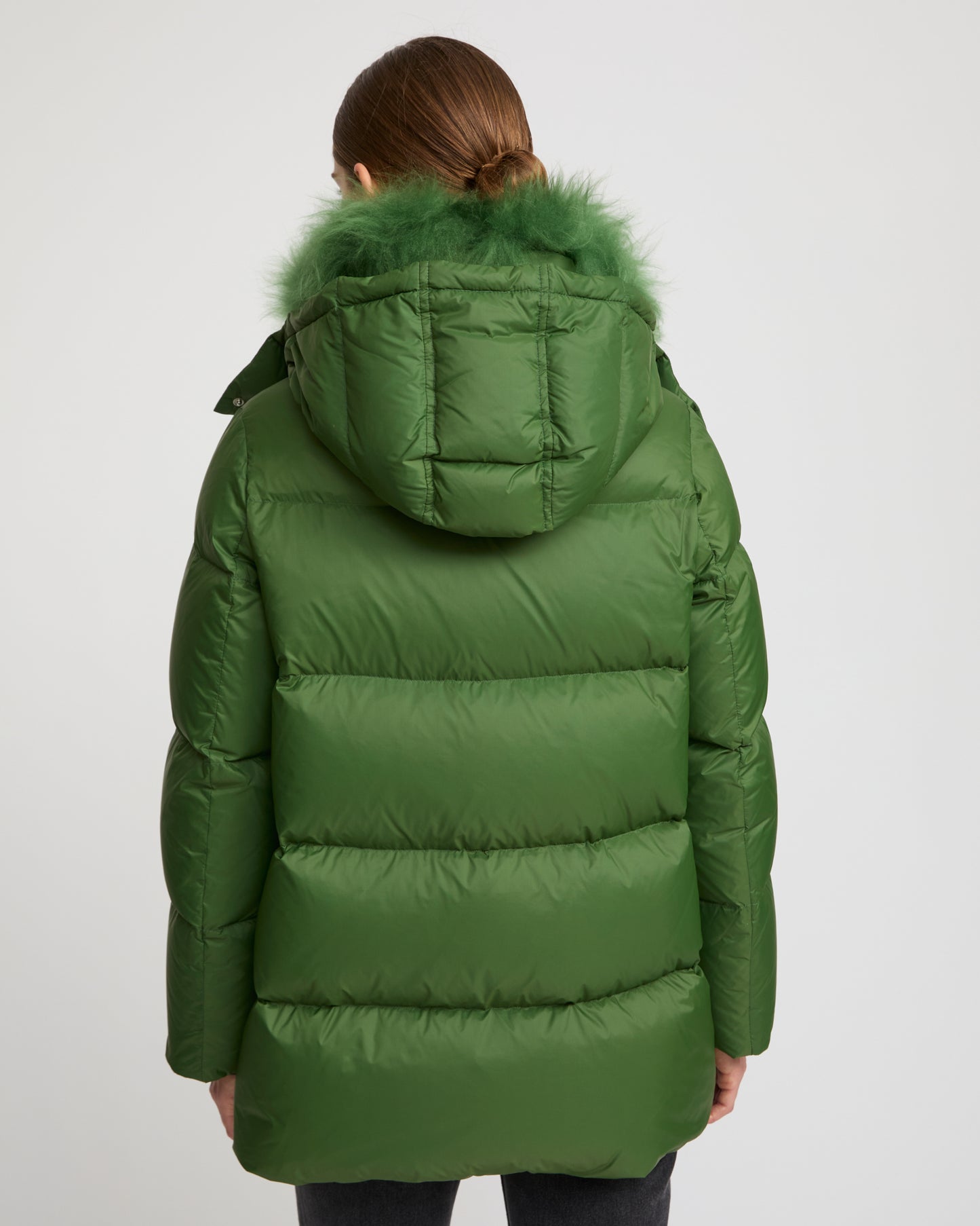 Iconic "A" line down jacket with lambswool collar - Yves Salomon