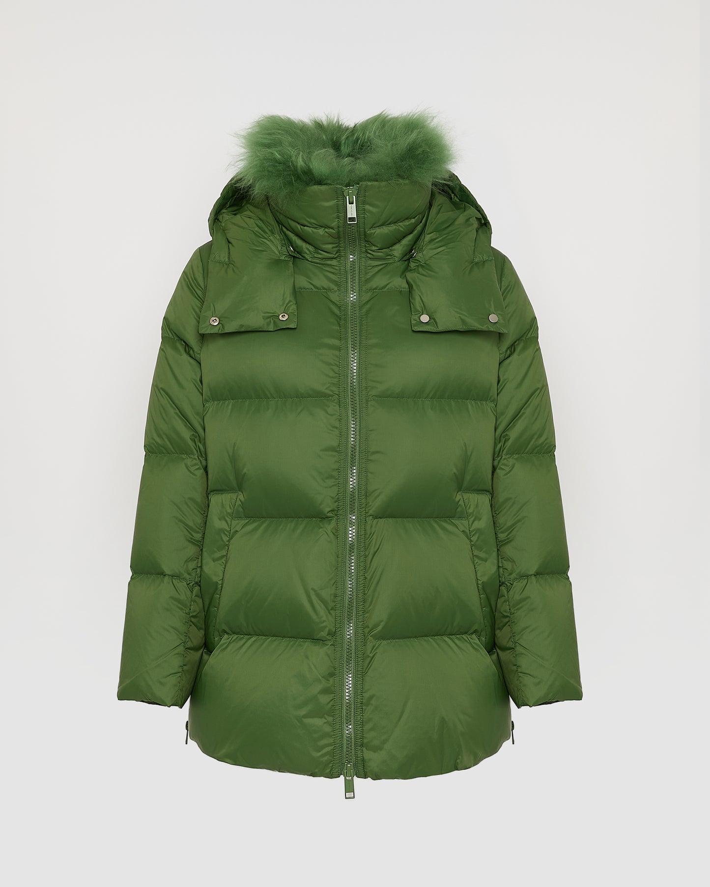 Iconic "A" line down jacket with lambswool collar - Yves Salomon