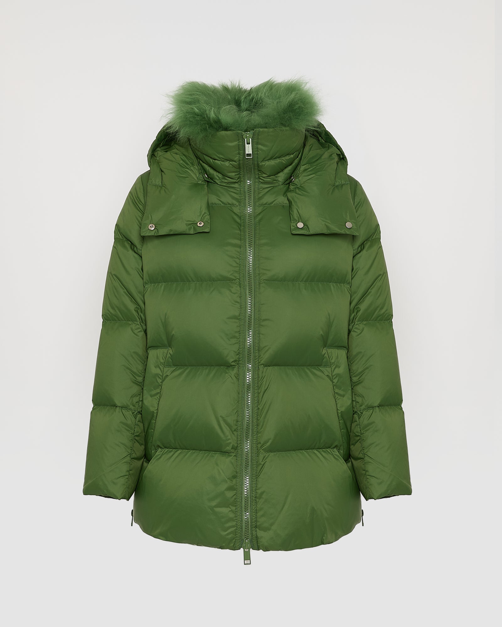 Iconic "A" line down jacket with lambswool collar - Yves Salomon