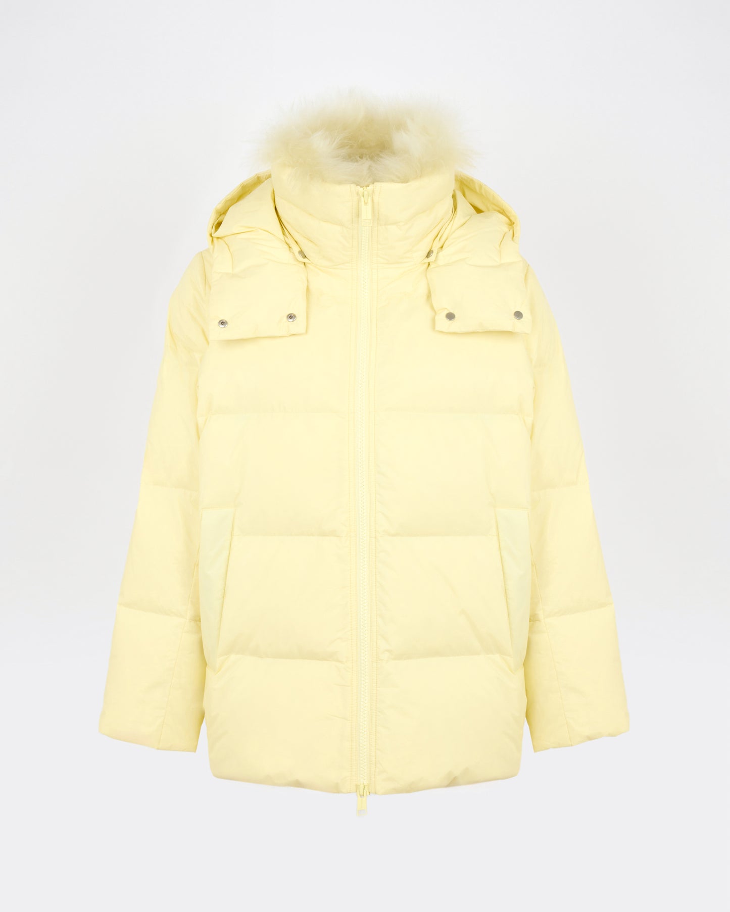 A-line down jacket in waterproof technical fabric with airy lambswool trim - Yves Salomon - New Fall/Winter Collection