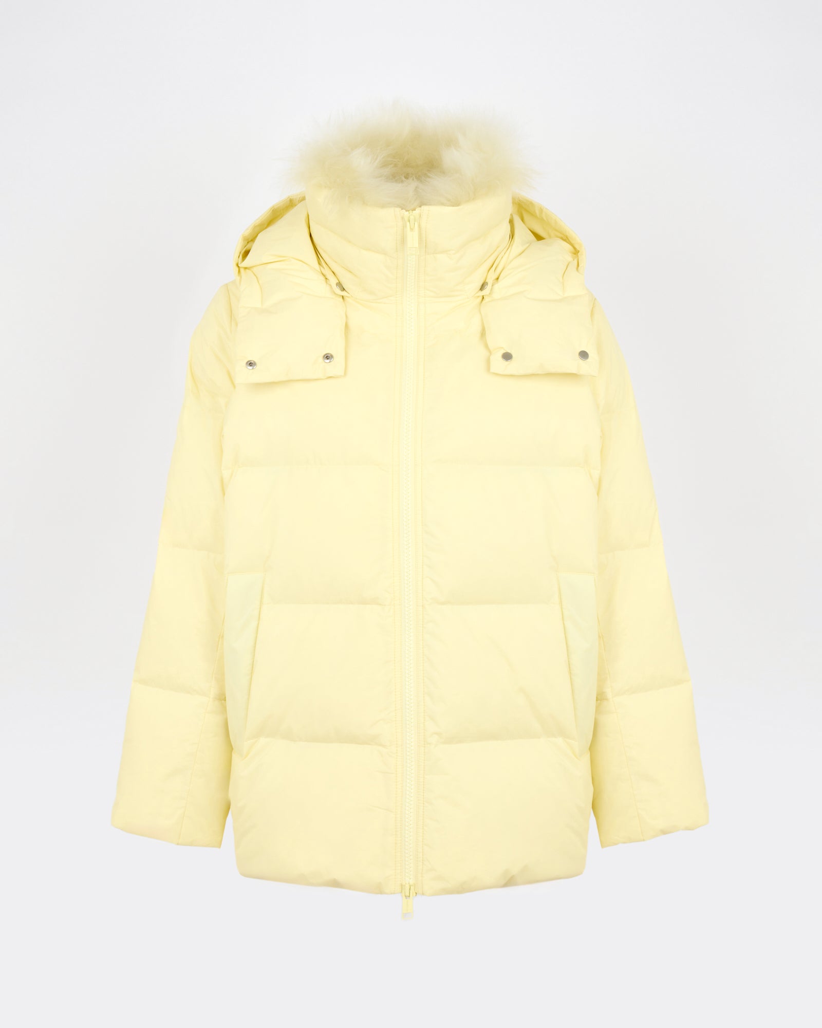 A-line down jacket in waterproof technical fabric with airy lambswool trim - Yves Salomon - New Fall/Winter Collection