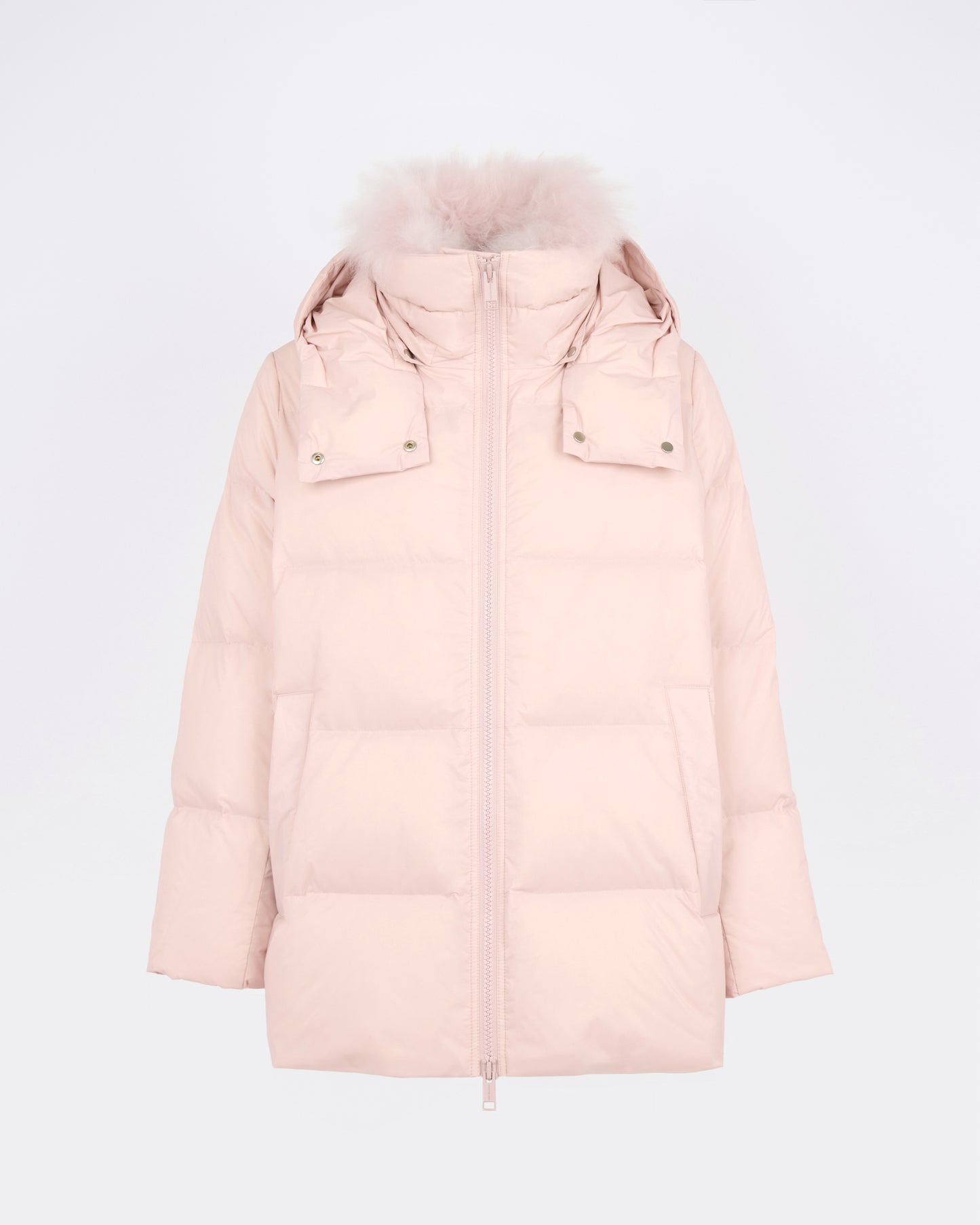 A-line down jacket in waterproof technical fabric with airy lambswool trim - Yves Salomon - New Fall/Winter Collection