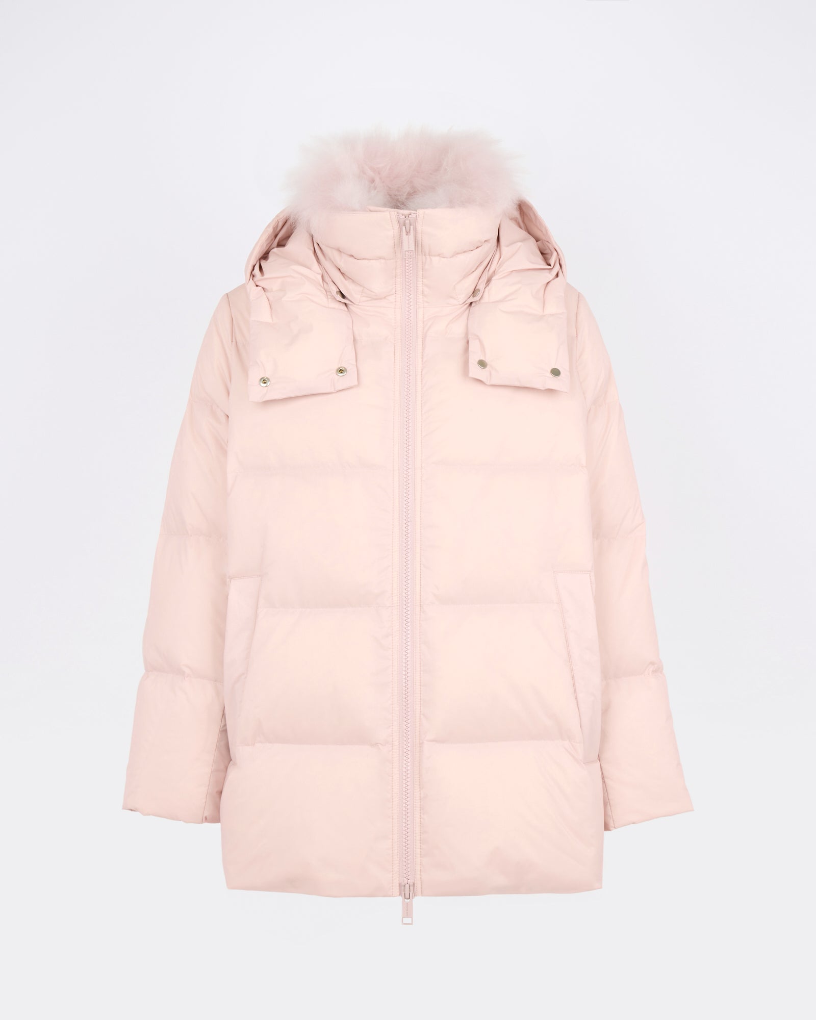 A-line down jacket in waterproof technical fabric with airy lambswool trim - Yves Salomon - New Fall/Winter Collection