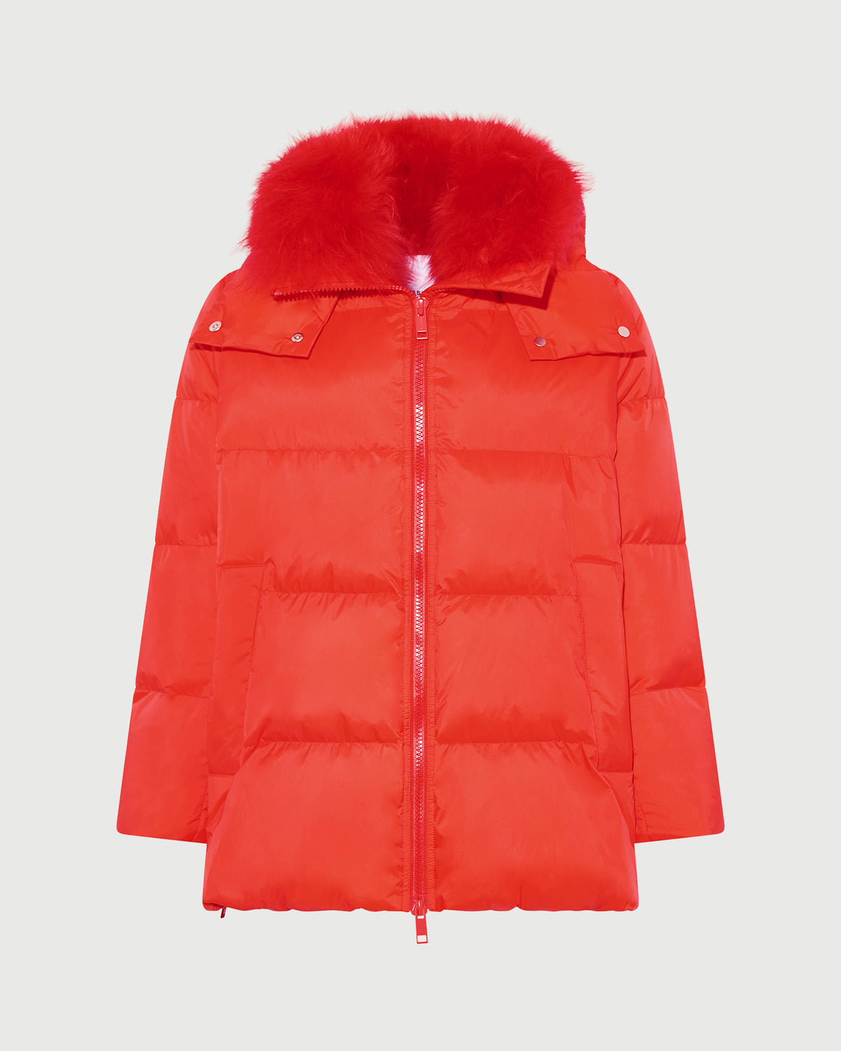 A-line down jacket in waterproof technical fabric with airy lambswool trim - Yves Salomon - New Fall/Winter Collection