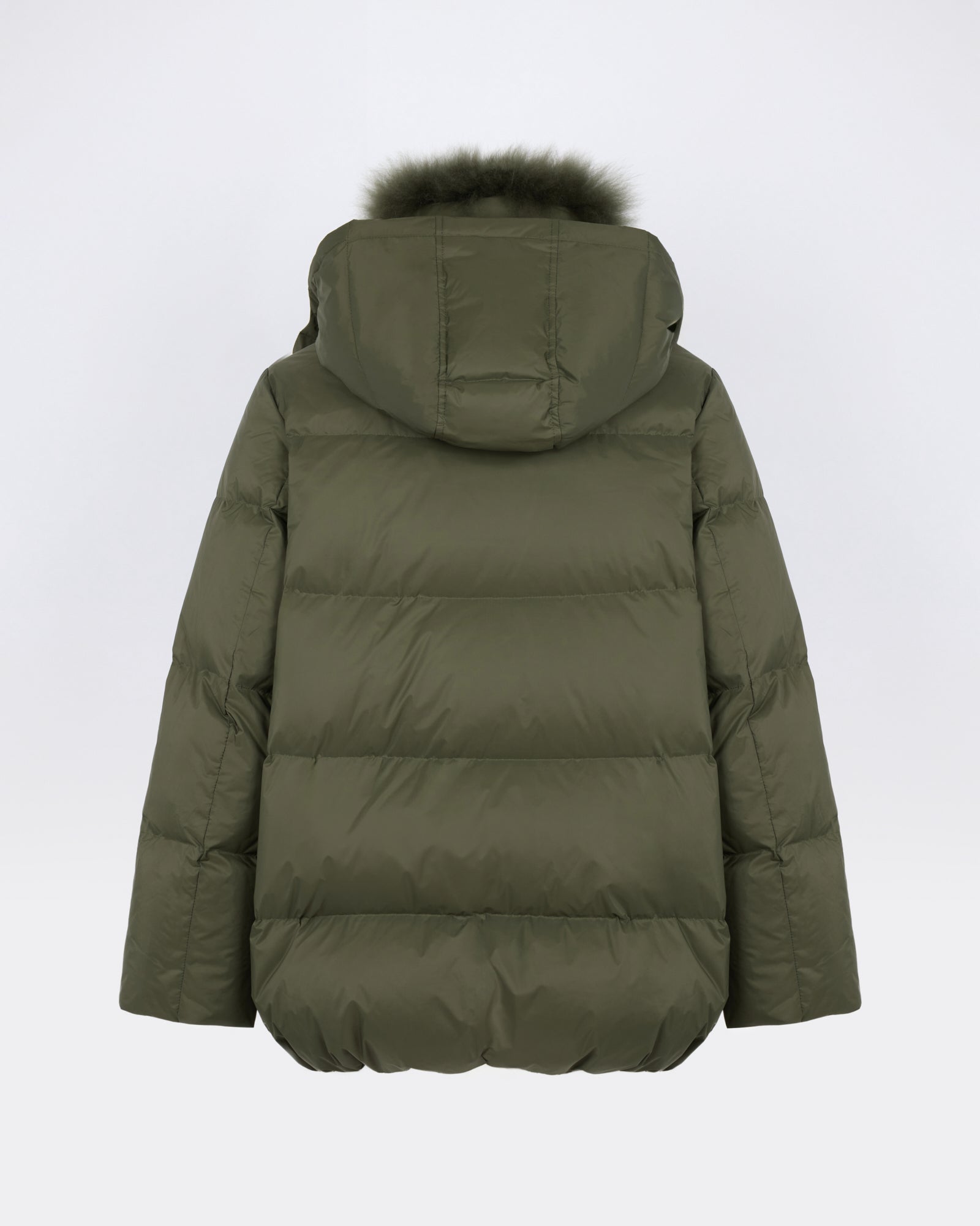A-line down jacket in waterproof technical fabric with airy lambswool trim - Yves Salomon - New Fall/Winter Collection