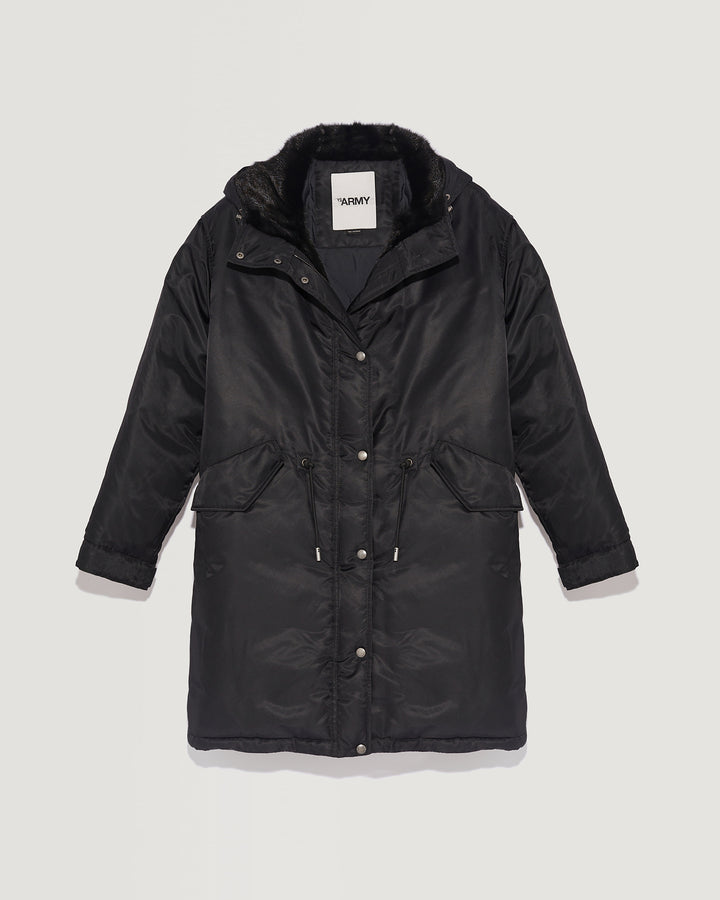 Long bomber parka with mink fur-Yves Salomon-Winter sale & boxing day
