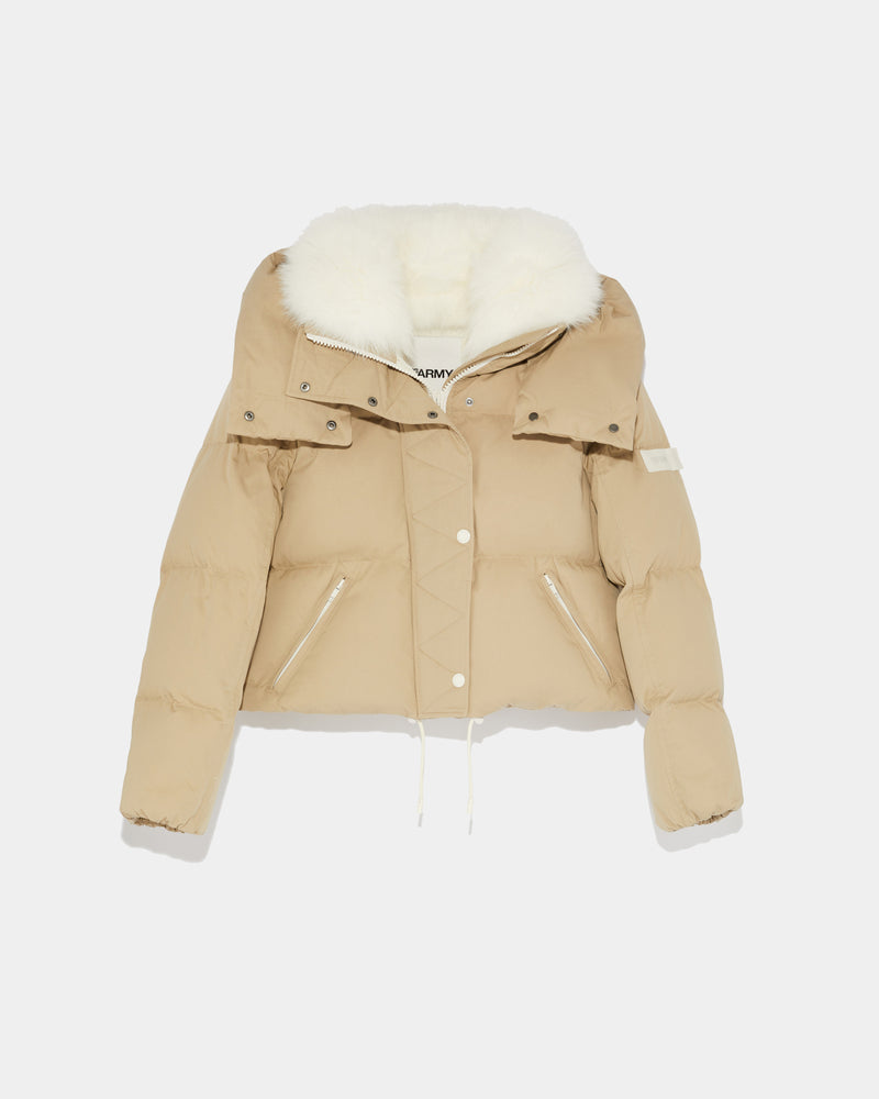 Deallo quilted faux fur trim 2024 crop jacket