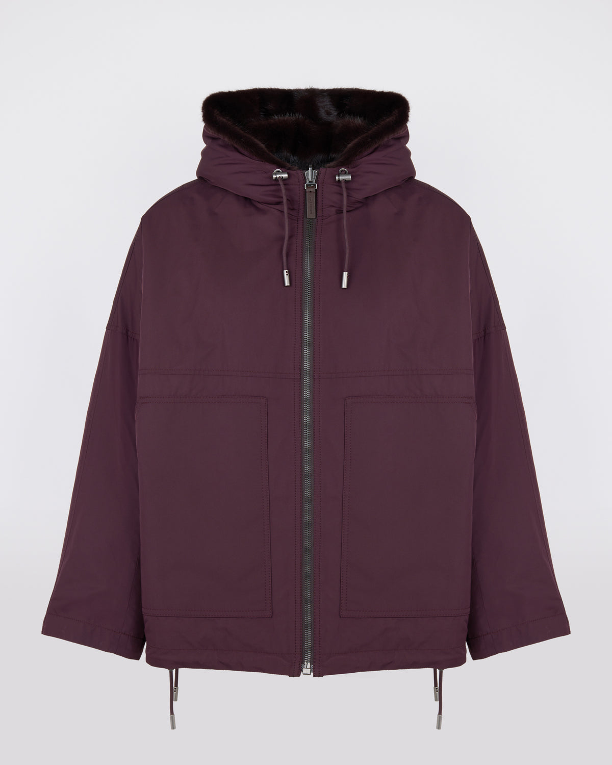 Short reversible water-repellent technical fabric jacket with mink fur - Yves Salomon - New Fall/Winter Collection