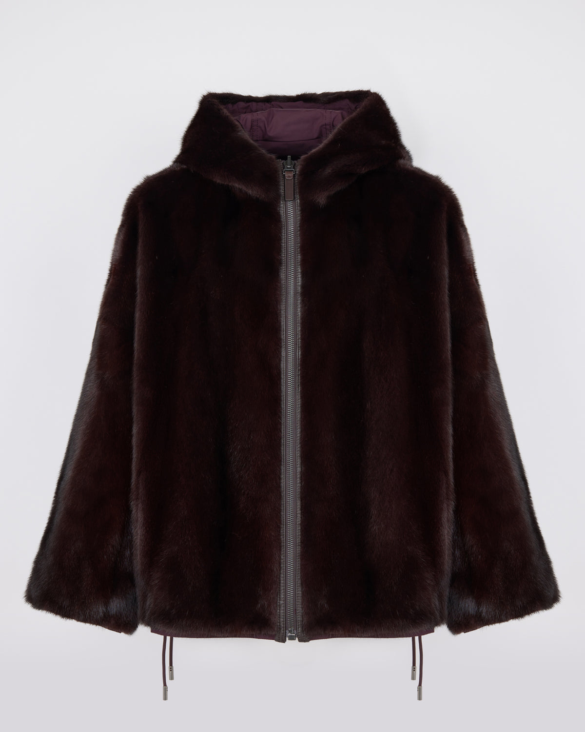 Short reversible water-repellent technical fabric jacket with mink fur - Yves Salomon - New Fall/Winter Collection