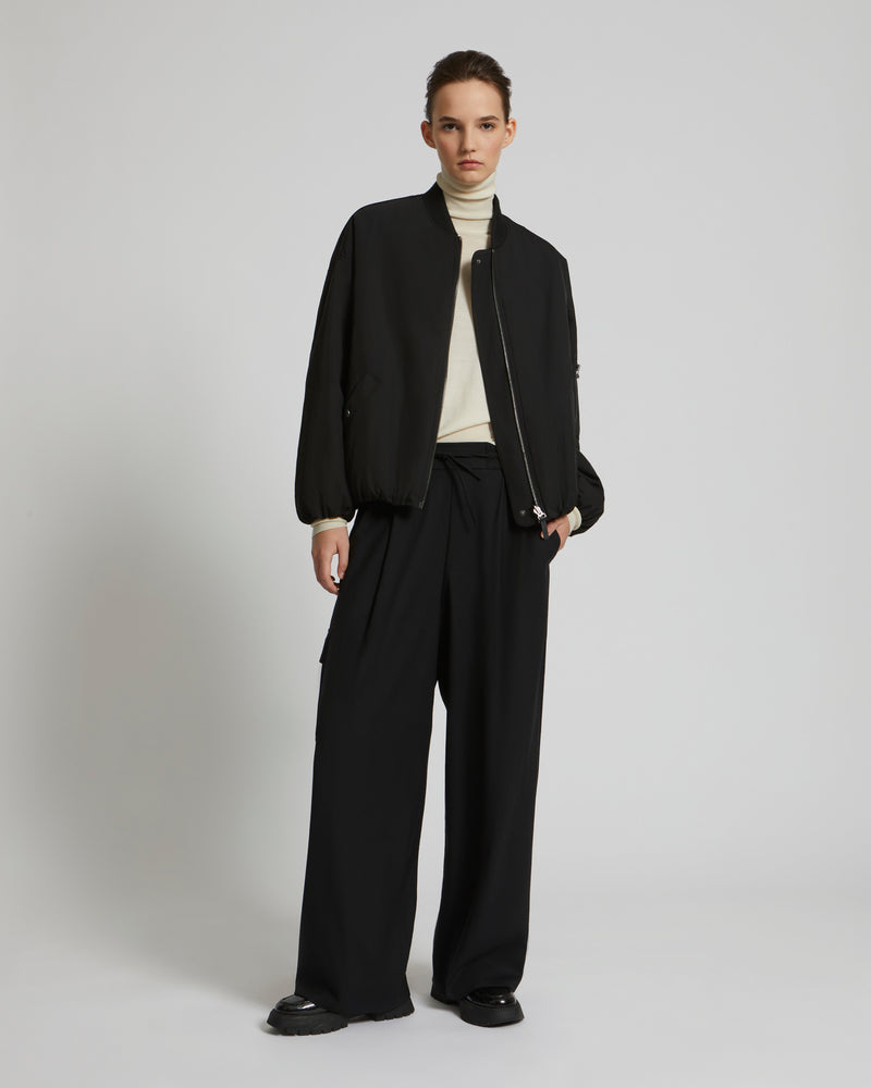 Reversible bomber jacket in water-repellent technical fabric and  long-haired mink - black - Yves Salomon – Yves Salomon US
