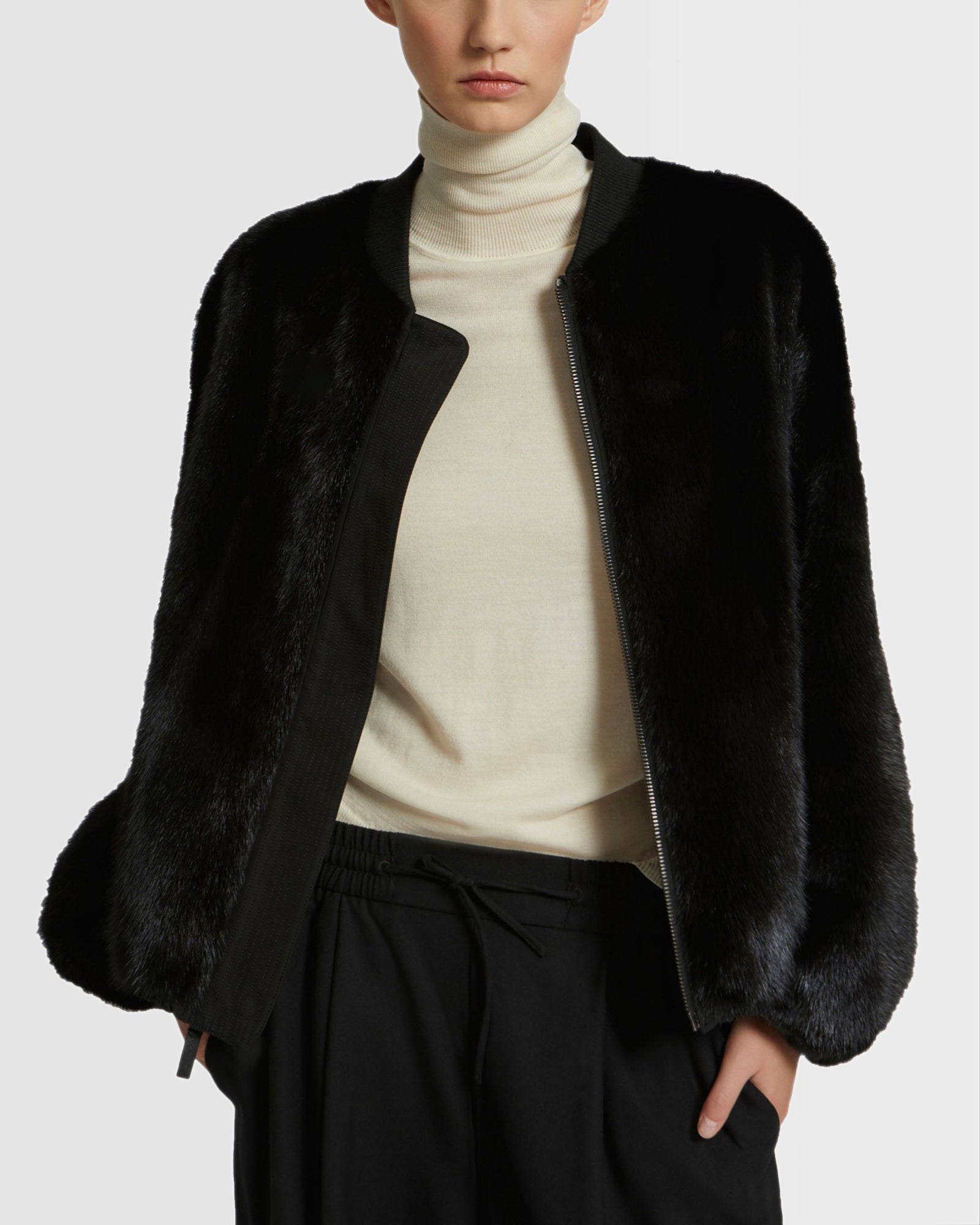 ジャケット・アウター ZOE Liquid bonber coat / black ZOE JACKET - BLACK