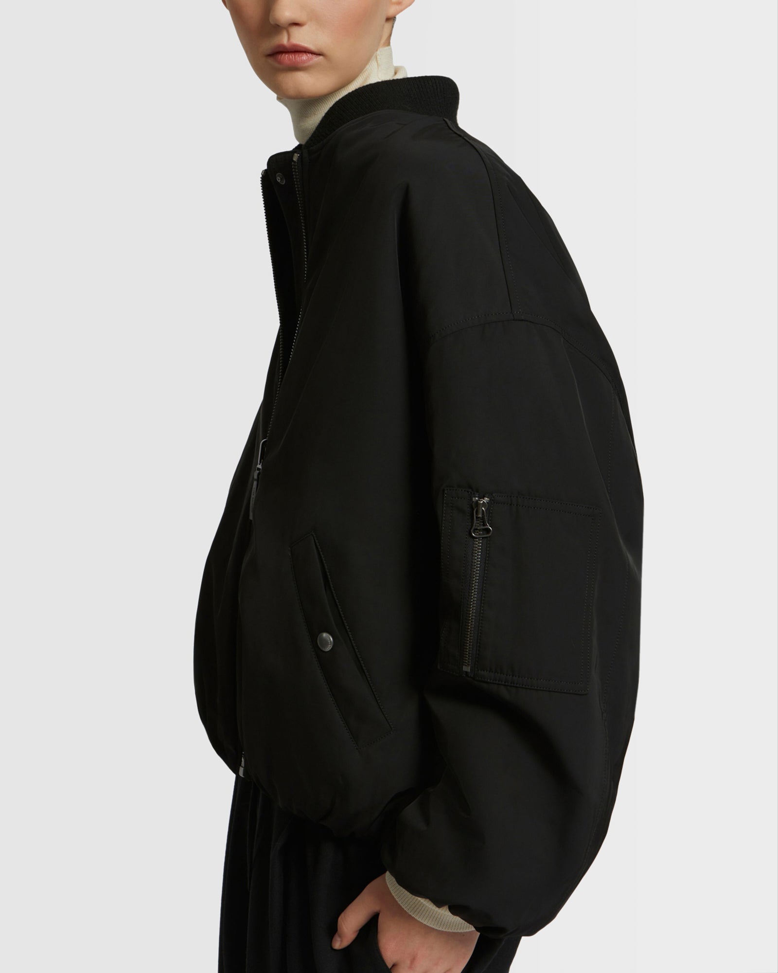 Reversible bomber jacket with mink - black - Yves Salomon – Yves