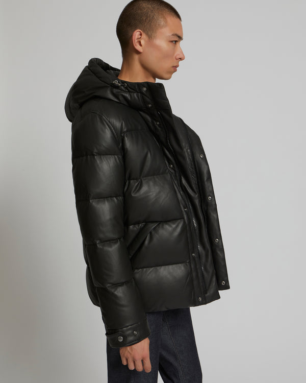 Leather Down Jacket - black - Yves Salomon