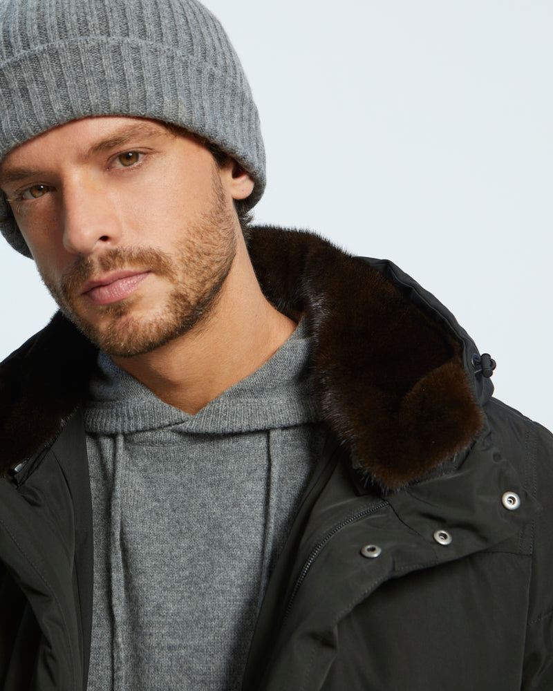 Skiwear Down Jacket With Mink Fur Trim - black - Yves Salomon