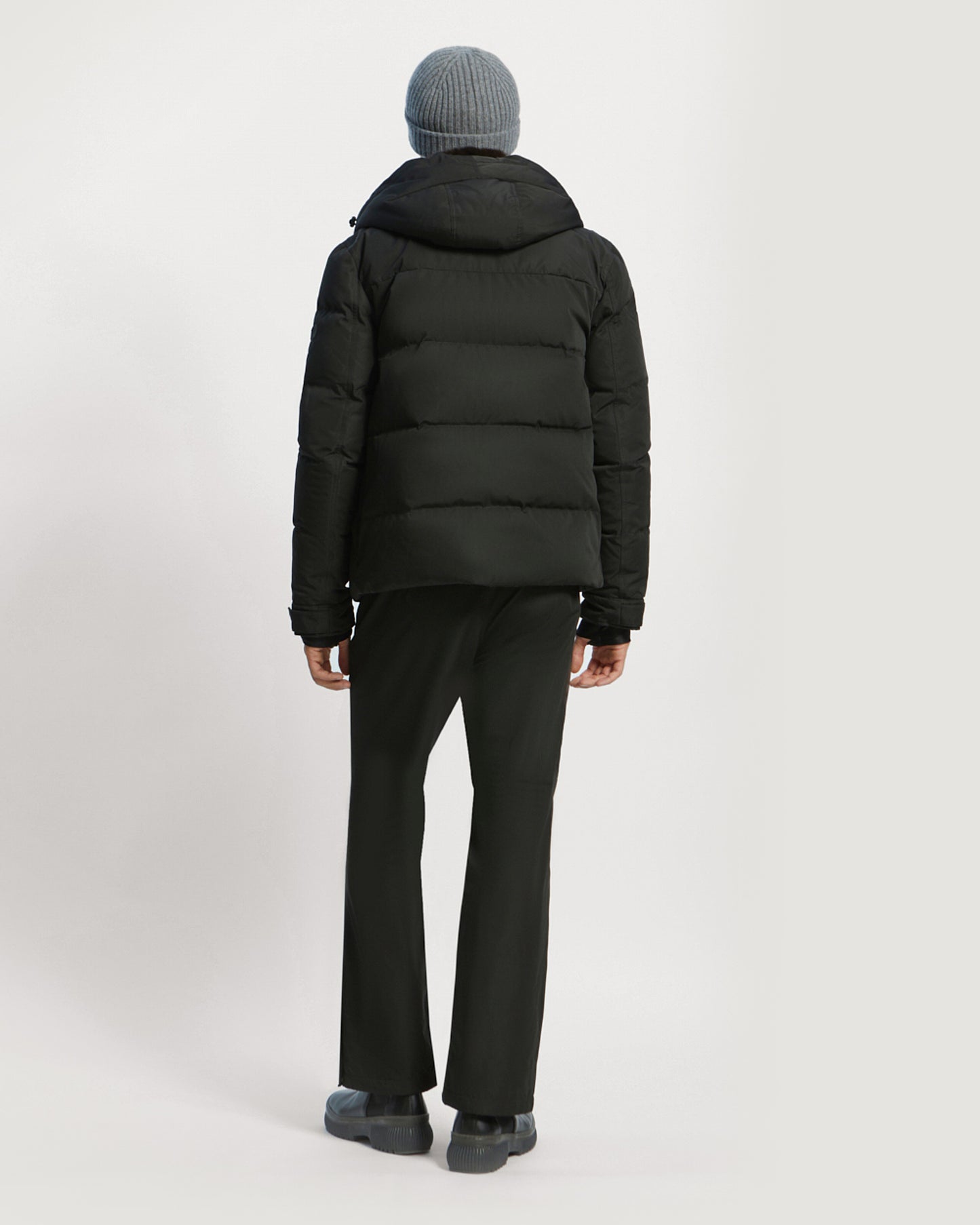 Ski Down Jacket With Mink Fur Trim - Black - YS Mountain Men