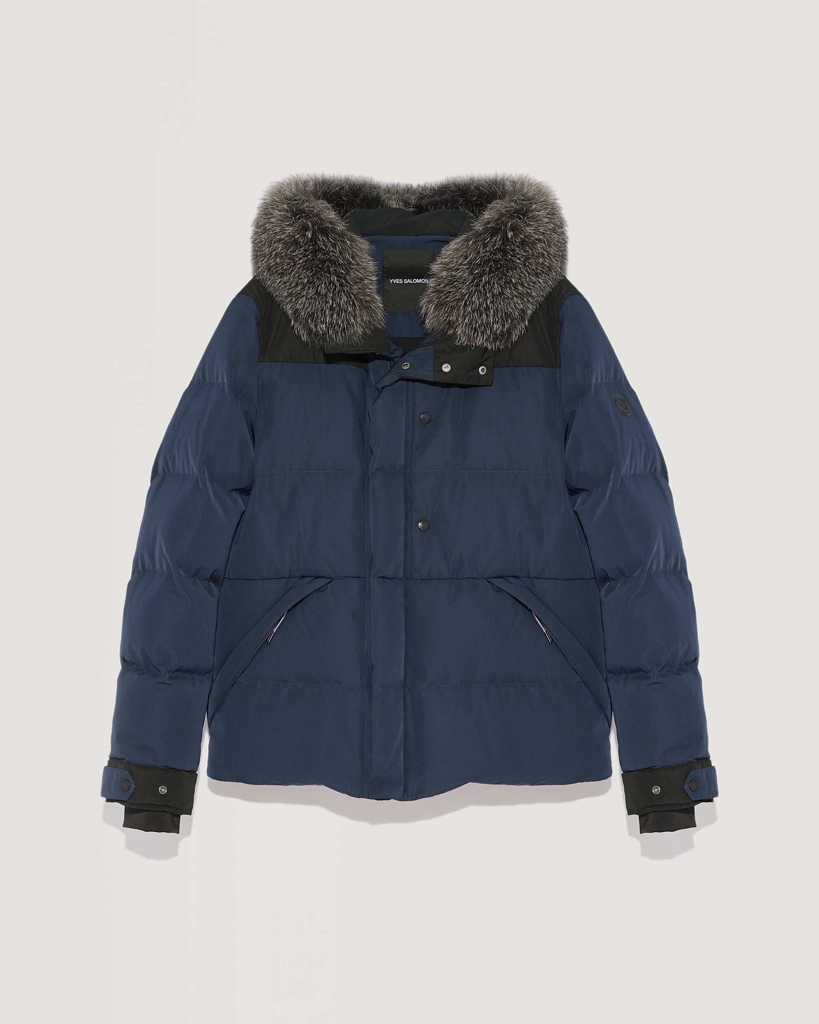 Ski Down Jacket With Fox Fur Trim - Blue - YS Mountain men