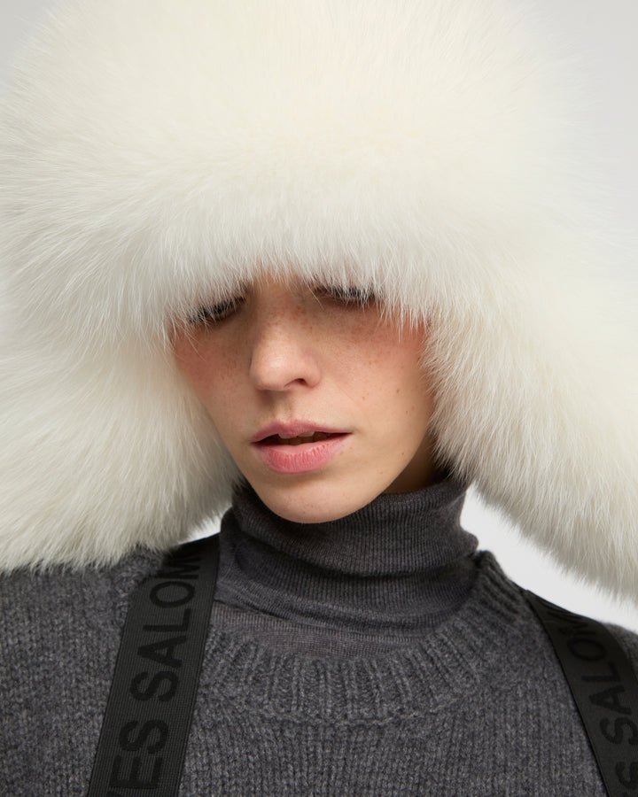 Technical fabric ushanka with fox fur - Yves Salomon