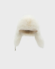 Technical fabric ushanka with fox fur