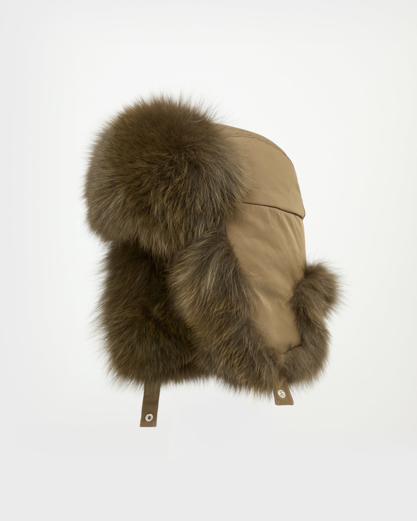 Technical fabric ushanka with fox fur -Yves Salomon