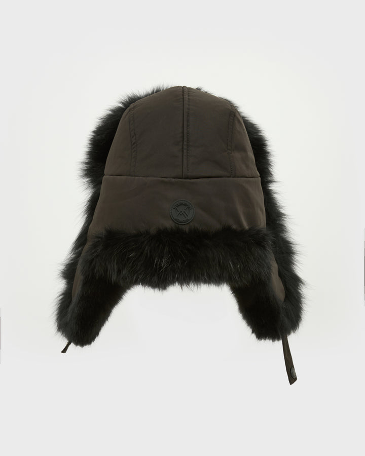 Technical fabric ushanka with fox fur -Yves Salomon