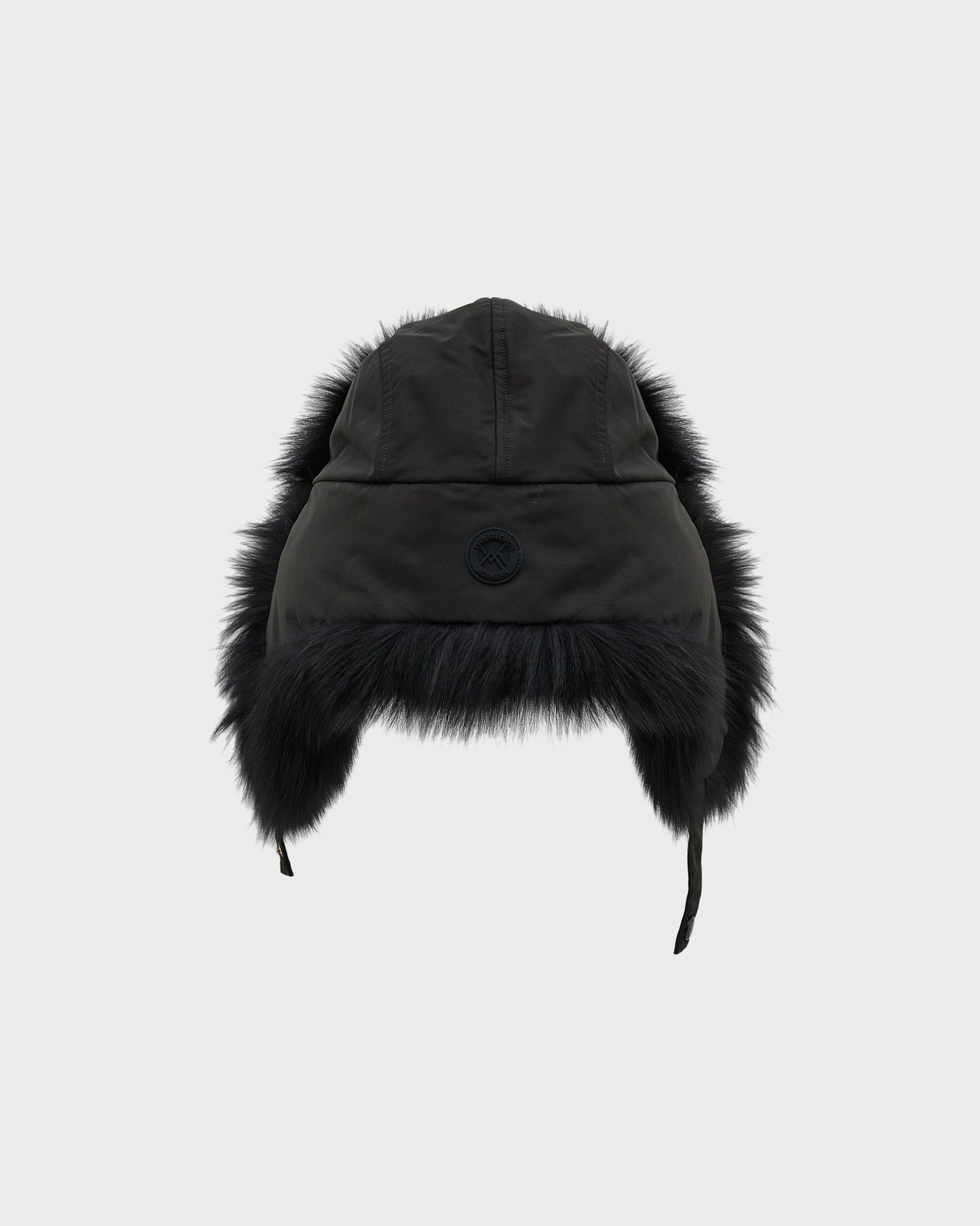 Technical fabric ushanka with fox fur