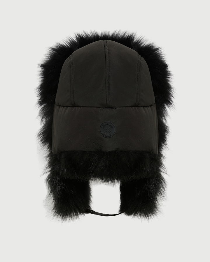 Technical fabric ushanka with fox fur - Yves Salomon - New Fall Winter Collection
