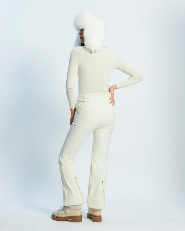 softshell fabric fitted trousers - white - Yves Salomon