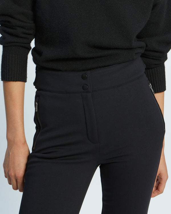 softshell fabric fitted trousers - black - Yves Salomon