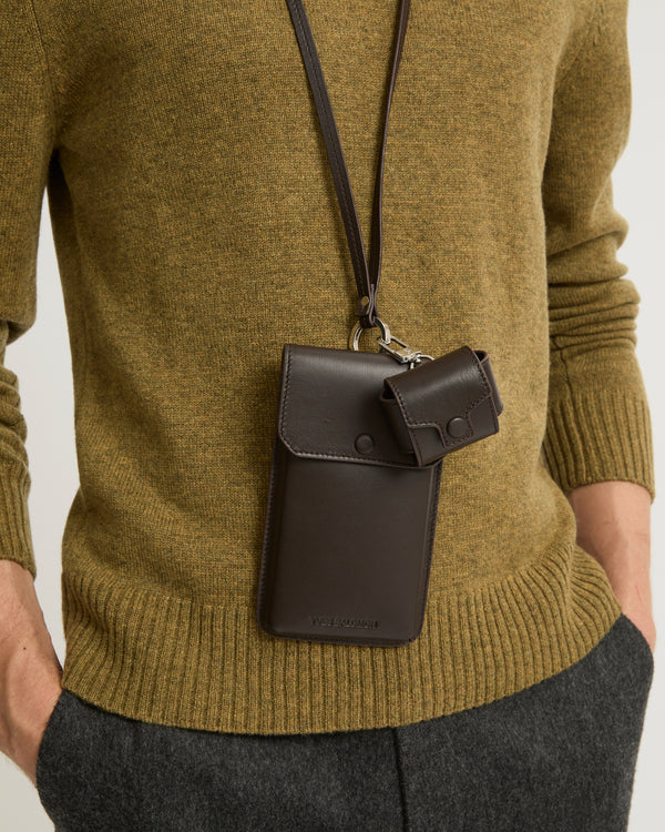 Phone pouch - brown - Yves Salomon