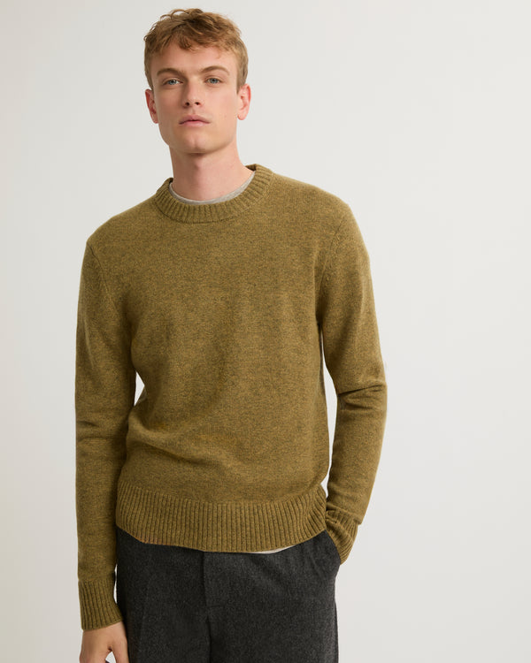 Wool-cashmere knit crew neck jumper-Yves salomon-Winter sale & boxing day